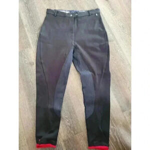 Equestrian Riding Pants‎ Black w/ Red Accents Adult size 32" Stretch #11